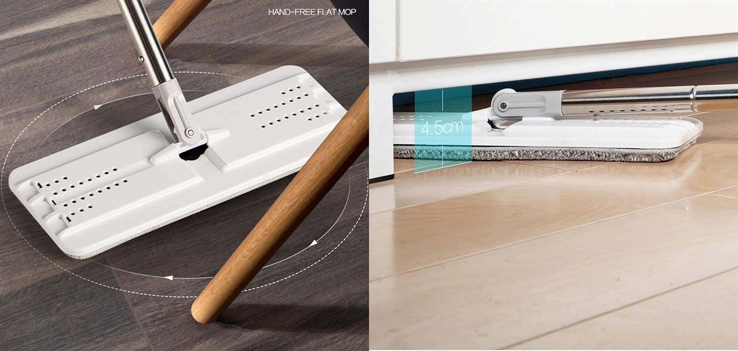 Mop Flat Squeeze Mop and Bucket Mop in microfibra Spin Mop senza mani strizzante Mop pulizia pavimento Mop pulizia umido e secco Autopulente Mop il sistema pulizia professionale dei pavimenti casa