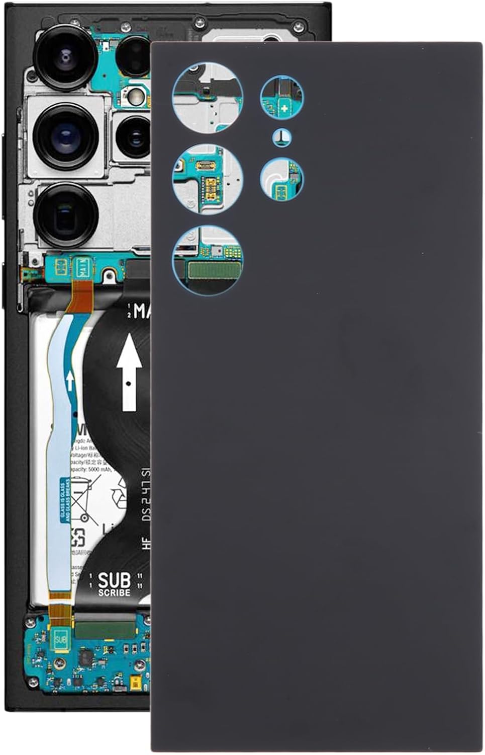 Cellphone Back Cover Replacement Repair Parts for Samsung Galaxy S25 Ultra SM-S9386 OEM Battery Back Cover, Fix Broken Back Housing Cover