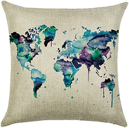 Hengjiang WEIANG Flag World Map Sofa Double Side Cushion Cover Home Pillowcase Soft Decorative Pillow Cover England(#18)