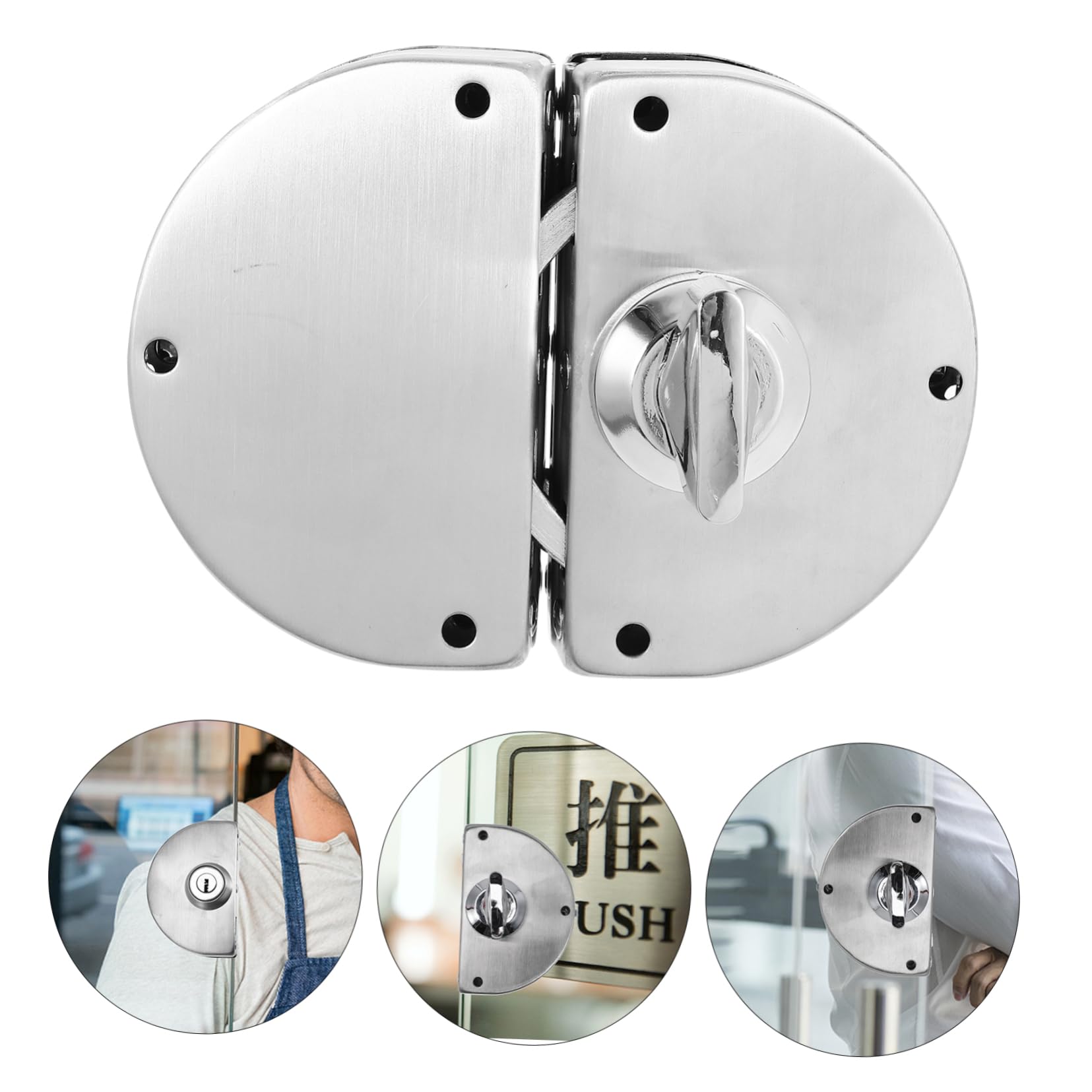 1 Set Serratura Scorrevole Inossidabile con Maniglia e Chiave per Porte Completo per Ufficio e Design per Installazione Facile