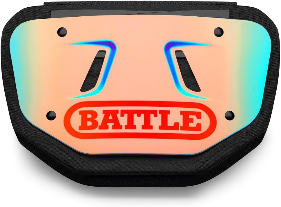 Battle Sports Football Back Plate – Hard Shell Lower Back Protector with Contoured Foam for High-Impact Protection