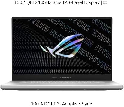 HIDevolution ASUS ROG Zephyrus G15 GA503QS 15.6 QHD 165Hz 3ms, 3.0 GHz Ryzen 9 5900HS, RTX 3080, 32 GB 3200MHz RAM, 8 TB PCIe SSD, Moonlight White