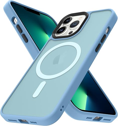 ZIYE Funda magnética para iPhone 13 Pro Max compatible con MagSafe, agradable a la piel, con protección de cámara, funda protectora de TPU de lujo,