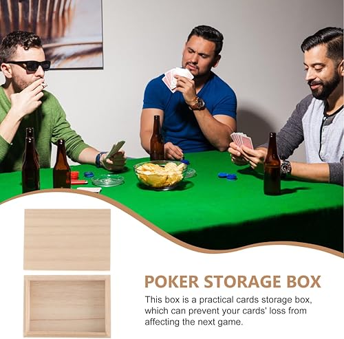 Miniatura 6 de Caja de almacenamiento de póquer de madera para tarjetas de madera, cubos de almacenamiento con tapa, contenedores con tapa, decorativos de madera