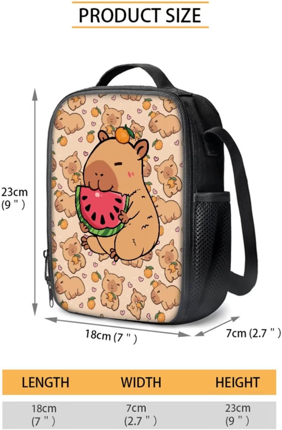 Capybara Backpack for Girls Personalized Backpack with Name Custom Bookbag for Kids Boys Customized Bookbags Elementary Backpacks Sets of 4 in 1 Schoolbags Large Capacity for Travel Hiking