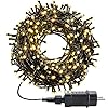 Led-lichtsnoer voor buiten en binnen, warmwit, kerstverlichting met 8 lichtmodi + timer + geheugenfunctie, waterdicht voor kerstboom, feest, bruiloft, balkon, 20 m, 200 leds