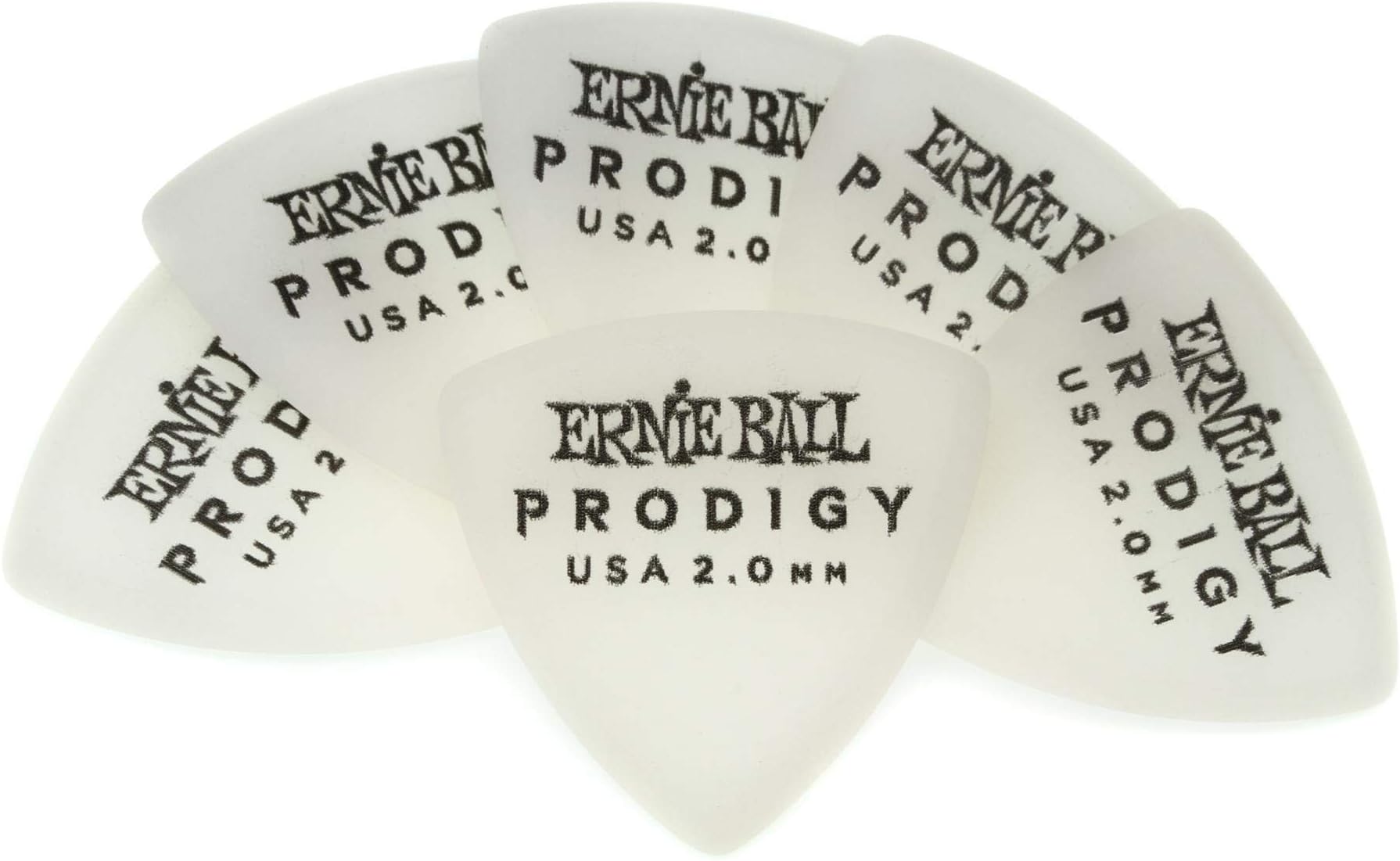 Prodigy Guitar Picks, Shield, White 2.0mm, 6-pack (P09337)
