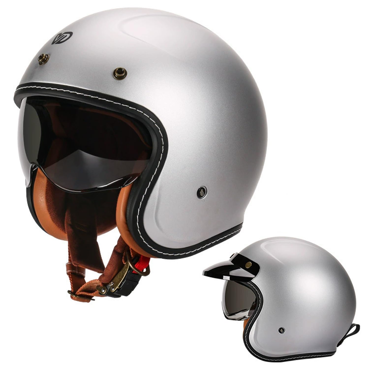 Retro 3/4 Motorrad Helm Deutsche JetHelm Vintage-Roller-Helm DOTECE-Zertifizierter Retro-Motorradhelm Mit Offenem Gesicht Für Damen Und Herren Leichter Moped-Helm