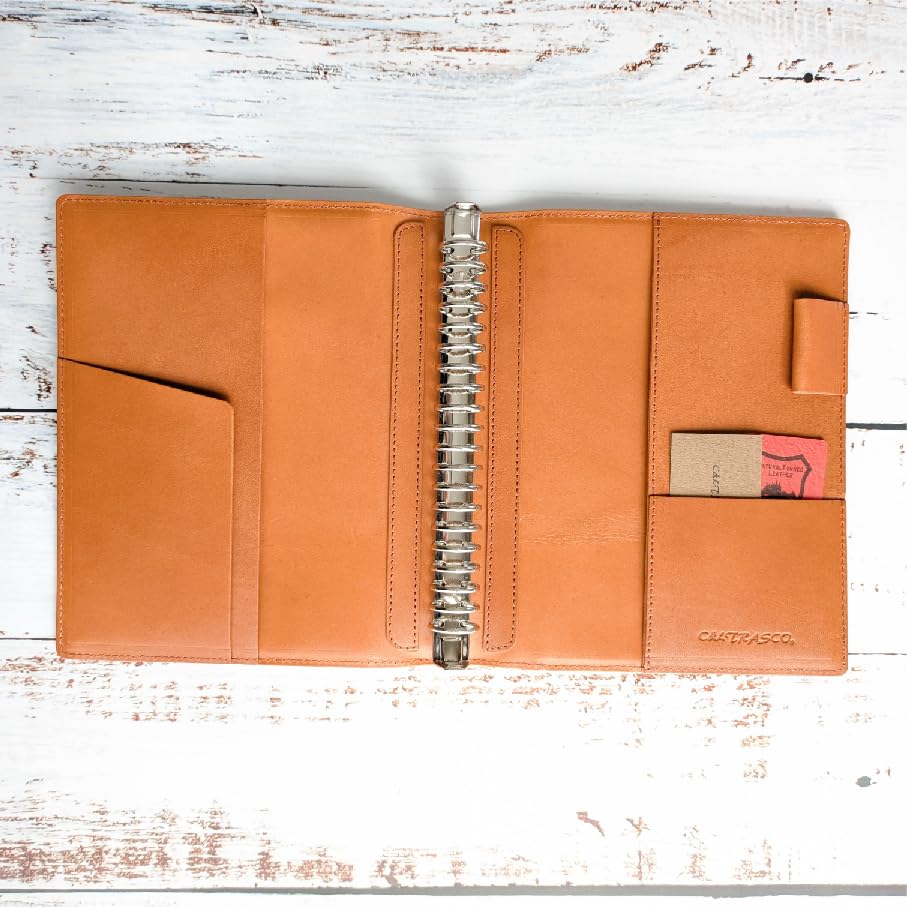 ルーズリーフバインダーA5 20穴　多穴式ルーズリーフカバー　キャメル ルーズリーフバインダーA5 20穴 多穴式 ルーズリーフカバー キャメル