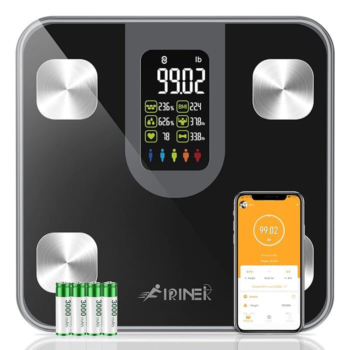 Buy FIRINER Scale for Body Weight and Fat, Heart Rate BMI Large Display