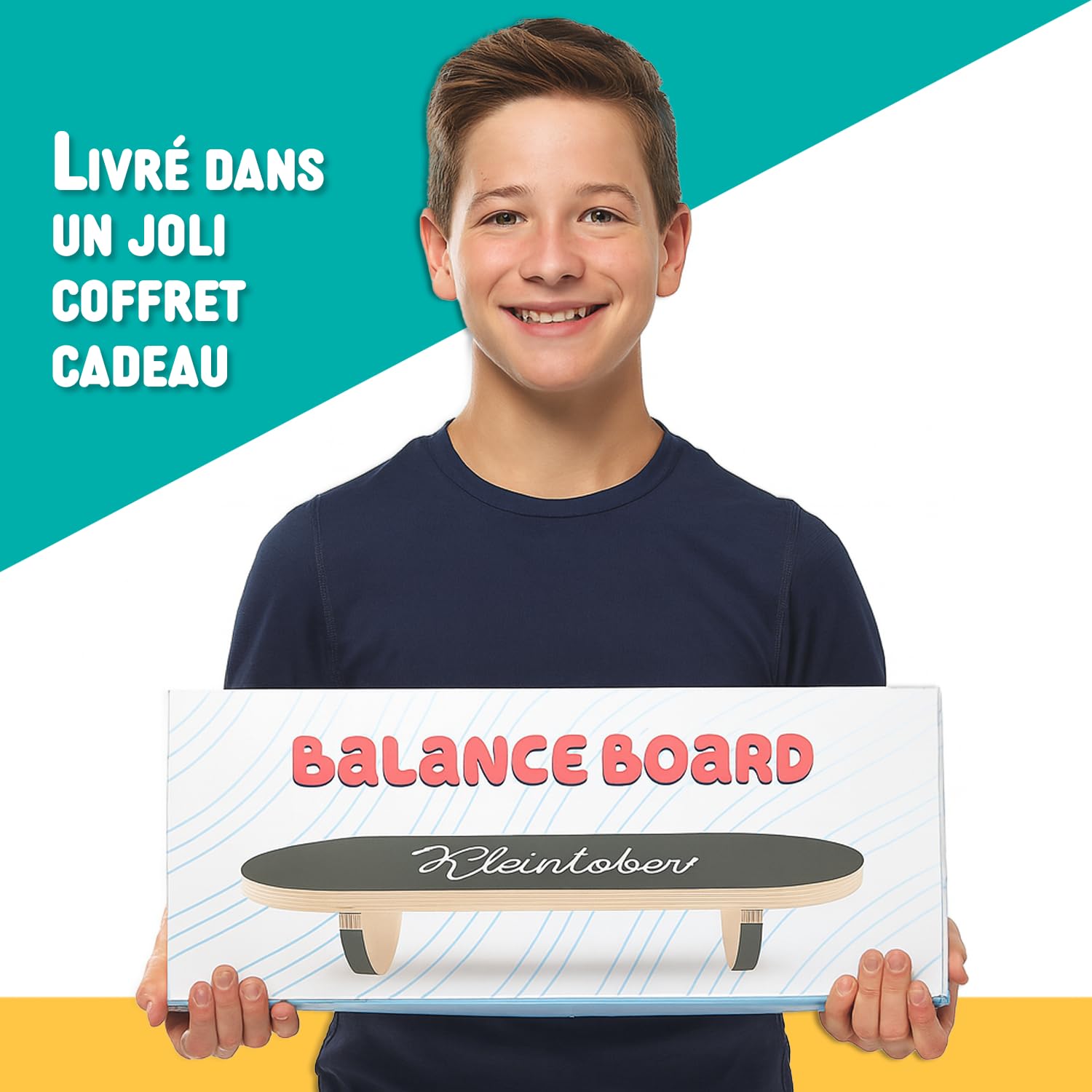Festicy Planche d’Équilibre Enfant en Bois de Bouleau I Balance Board Antidérapante avec 3 Niveaux de Difficulté I Planche Équilibre Enfant dès 3 Ans I Jouet Éducatif et Sportif