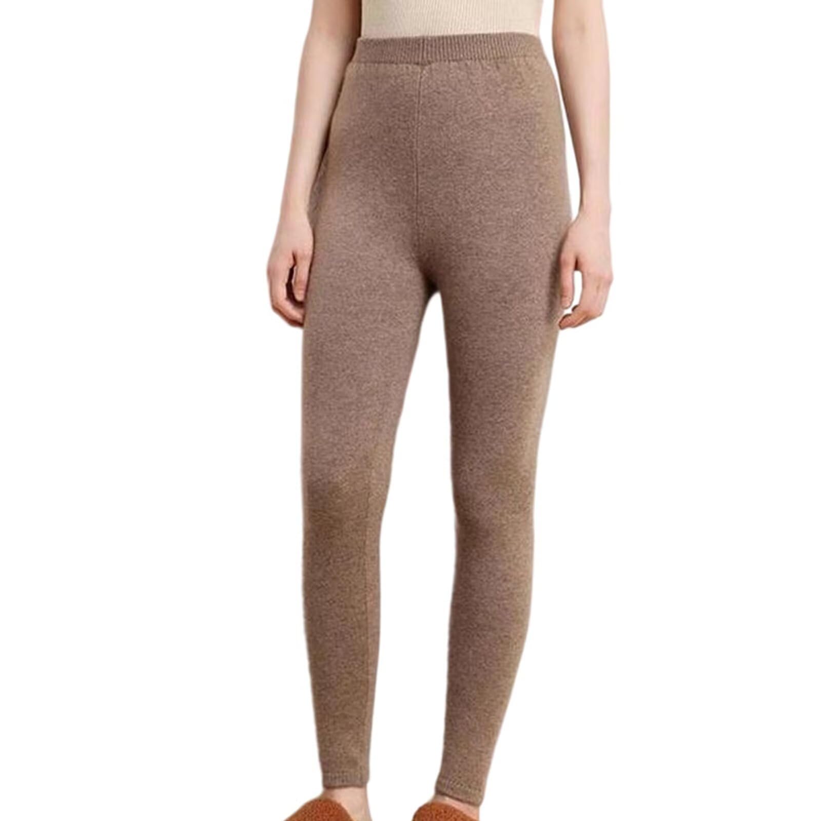 Rivccku Pantaloni Termici da Donna 100% Cashmere Termico Layer Leggings Elastici e Confortevoli, Leggings Caldi Invernali, Abbigliamento