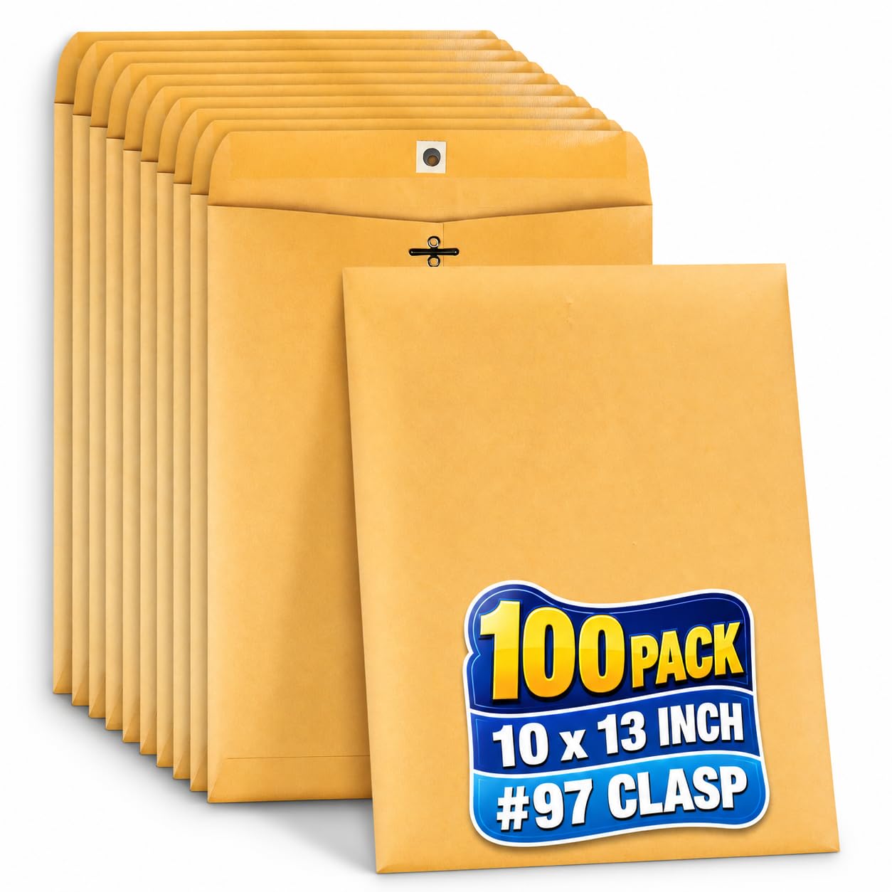 Amazon.com : 1InTheOffice Clasp Envelopes 10x13 - Kraft Self-Seal