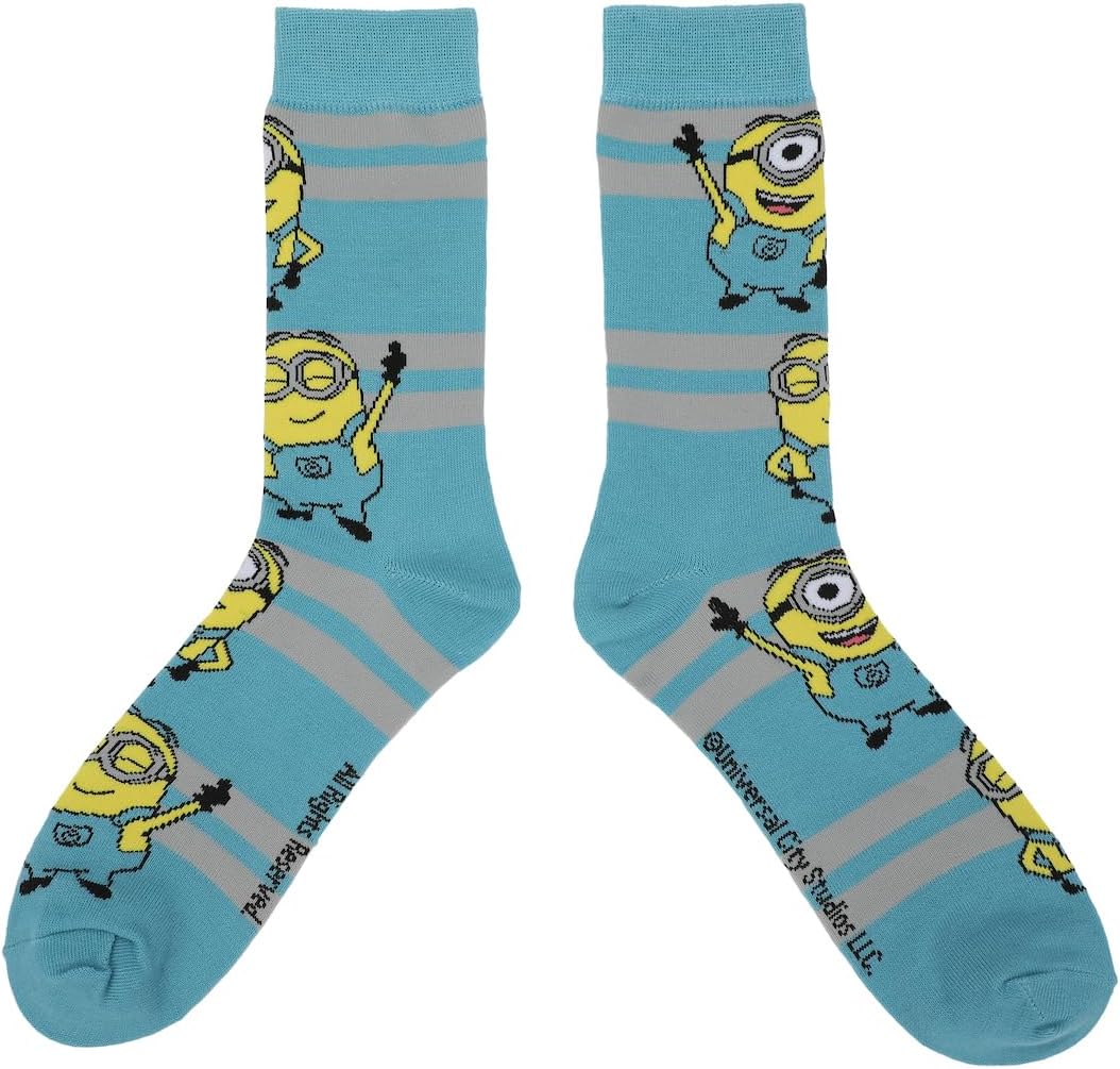 Bioworld Minions Adult Crew Socks 5-Pack - Mischievous Fun For Your Feet! - Image 3