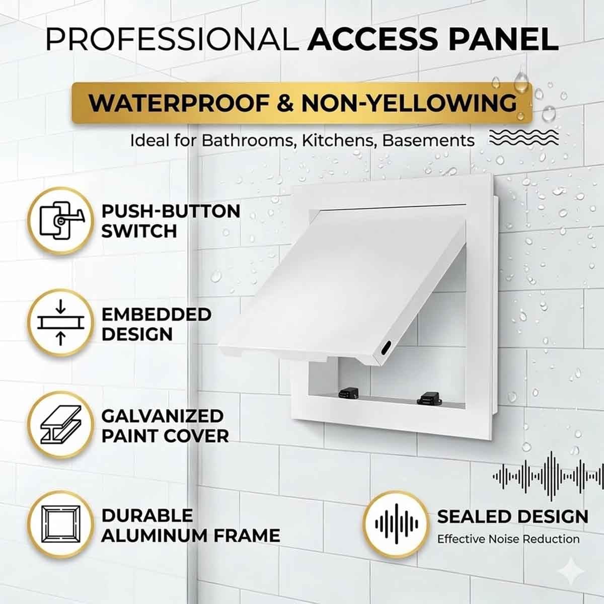 Sportello Ispezione Pannello Porta Di Accesso, Botola Ispezione Cartongesso, Pannello Di Ispezione Metallo 20 25 30 35 40 45 50 55 65 75cm Per Parete E Soffitto(Bianca,550x700mm)