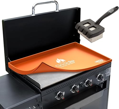 GrydleTech Funda de silicona para parrilla Blackstone de 36 pulgadas con cobertura completa de borde y cepillo de limpieza superior de parrilla,