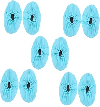 Ciieeo 5pairs Slip Rain Shoes Covers Skid Overshoes for Adults Washable Breathable Reusable Overshoes Pouch