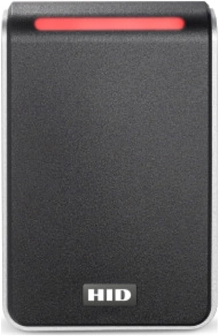 HID 40NKS-02-000000 Signo 40 Wall Mount Reader, 13.56MHz Profile, OSDP/Wiegand, Pigtail, Mobile Ready, Black with Silver Trim (Replaces R40, RP40)