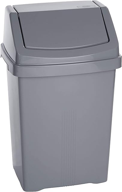 Wham 11755 SWING BIN, SILVER/GREY, 50L