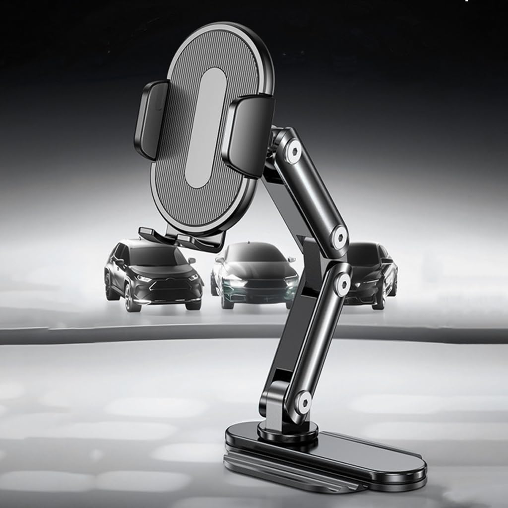 Support de téléphone de voiture en alliage d'aluminium avec base adhésive compatible modèles de 10 à 17,8 cm