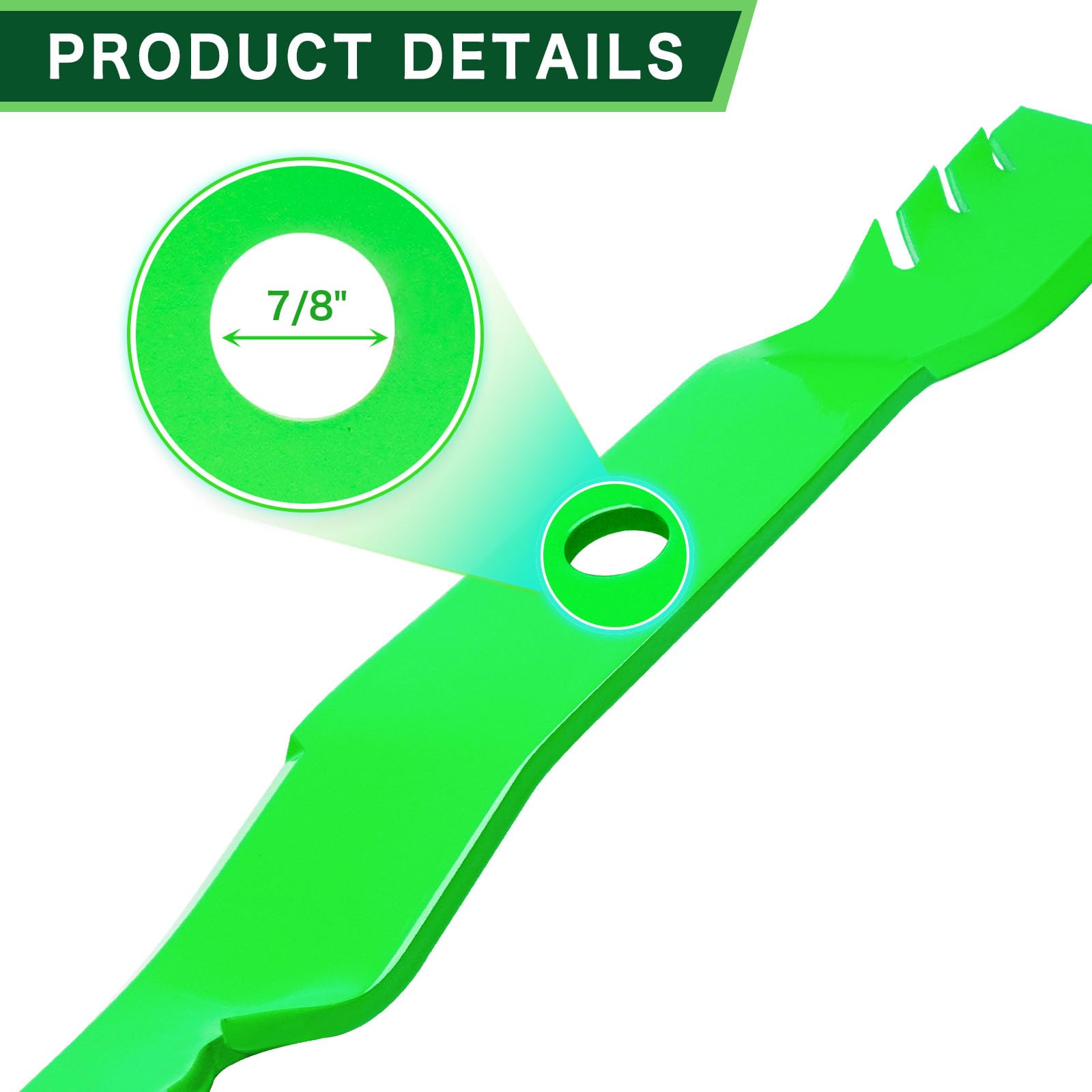 Paquete de 6 cuchillas para cortacésped John De ere TCU15881 M128485 M131958 M144196 M163983