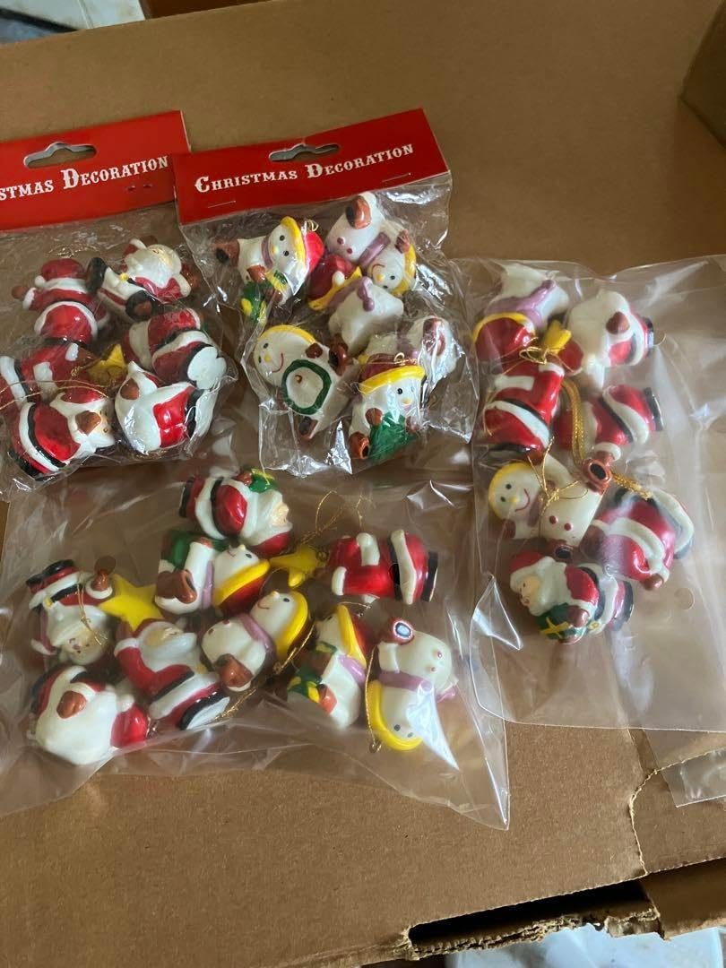 サンタクロースと雪だるまオーナメント