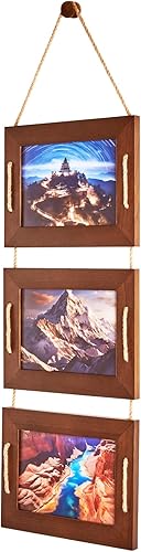 Miniatura 8 de DLQuarts Marcos de fotos de 5 x 7, marco de fotos colgante para decoración de pared, 3 aperturas de 5 x 7 pulgadas sin paspartú, 3.5 x 5 con