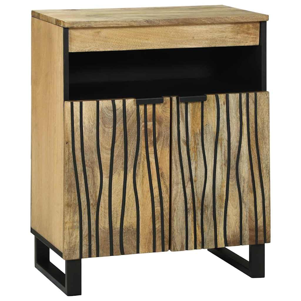 Aparador rústico de salón en madera de mango para organizar vajilla y decorar el comedor