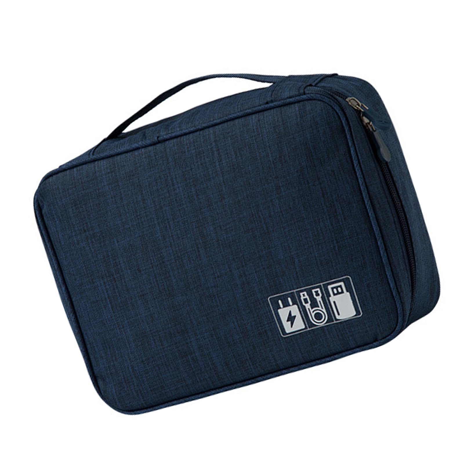 Premium Nylon Cable Storage Bag Organizers Multiple Compartments for Charging Earphones Gadgets Secure Zippered Nylon Cord Storage Pouches