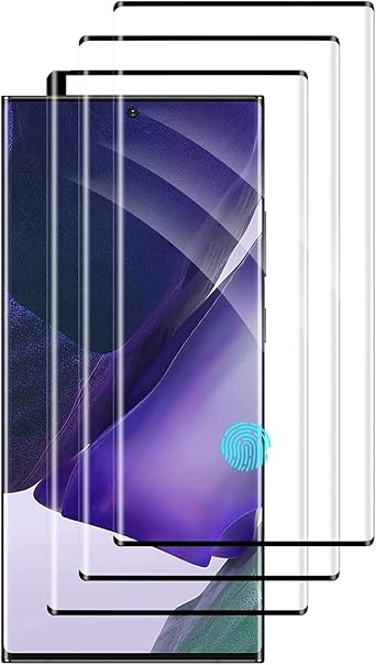 Selna 3 Pack Screen Protector for Galaxy Note 20 Ultra - Tempered Glass Fingerprint Unlock 3D Curved Edge Full Cover HD Clear E7K Compatible With Samsung Galaxy Note 20 Ultra