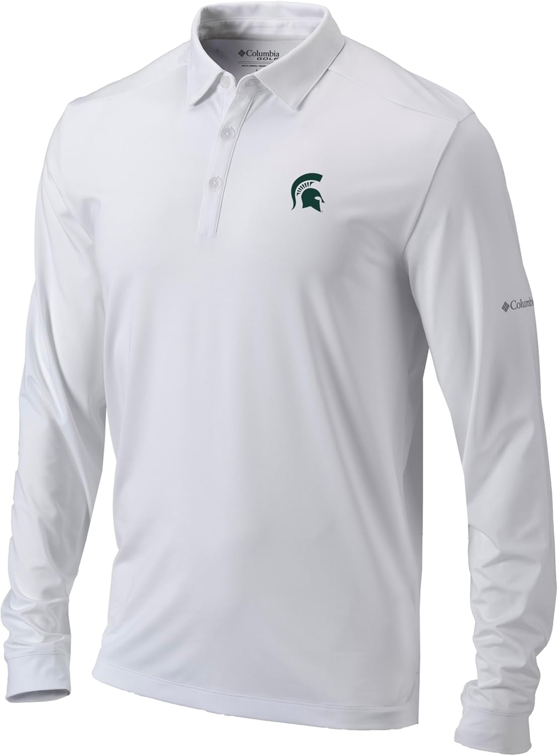 Columbia Michigan State Univ Golf Men's Pin High Long Sleeve Polo