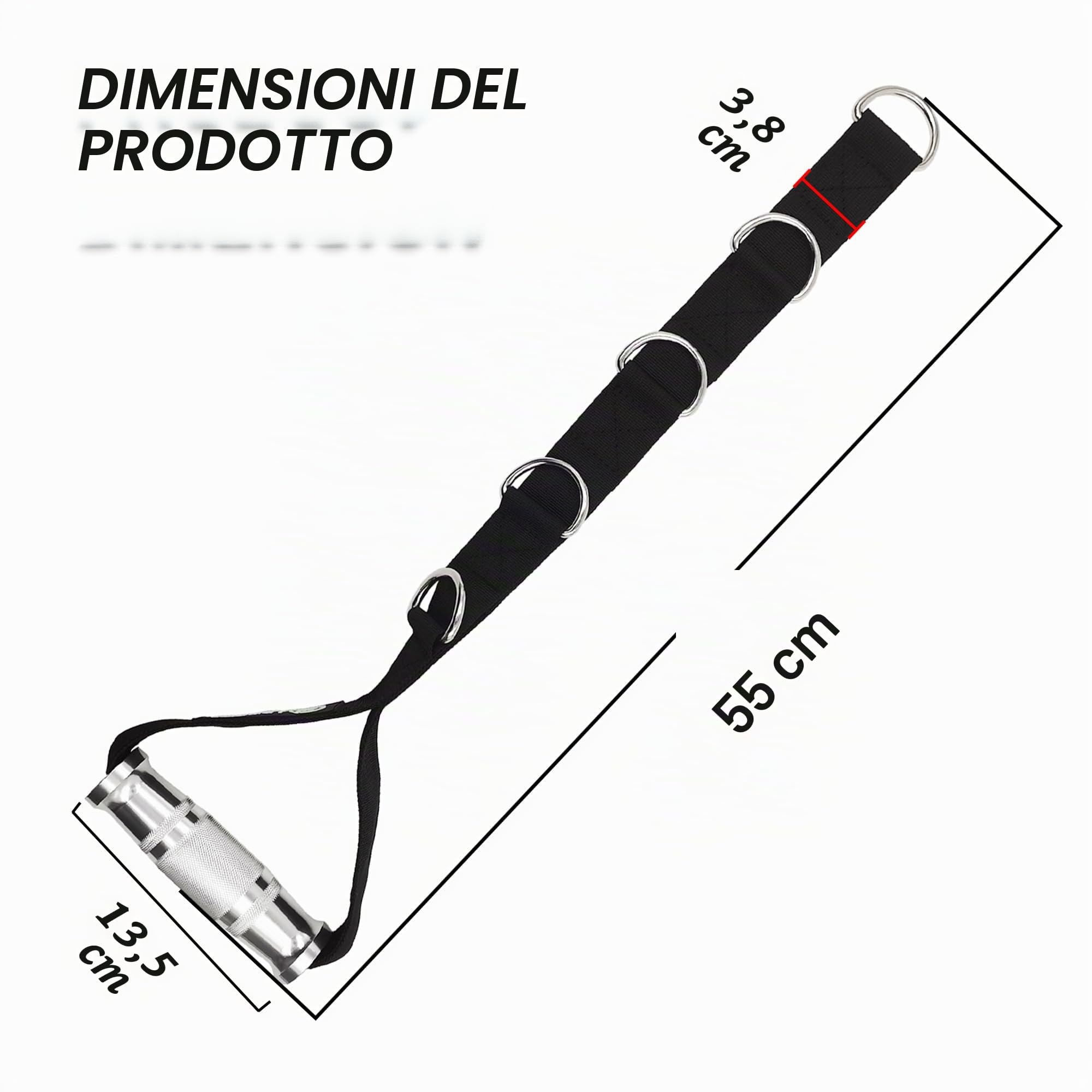 J Bryant Maniglie da palestra con anello a D metalliche, ultra resistenti, in lega di alluminio, per allenamenti pesanti, ideali per sistemi pulldown LAT Pulley, colore nero