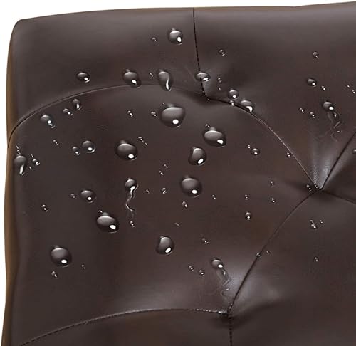 Miniatura 6 de Joveco Cofres rectangulares de piel sintética con estilo otomano y organizador de almacenamiento (marrón)