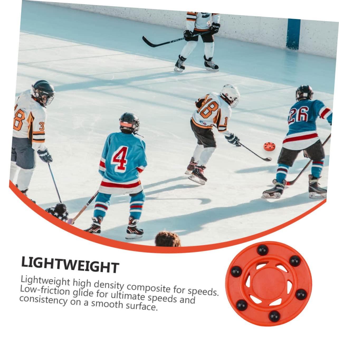 Rollschuhlaufen Straßenhockey Puck Inline Hockey Rollhockey-trainingsball Rollhockeybälle Inline-Hockey-Puck Üben Straßenhockeyball Hockey-Puck-Walze Nylon Rot
