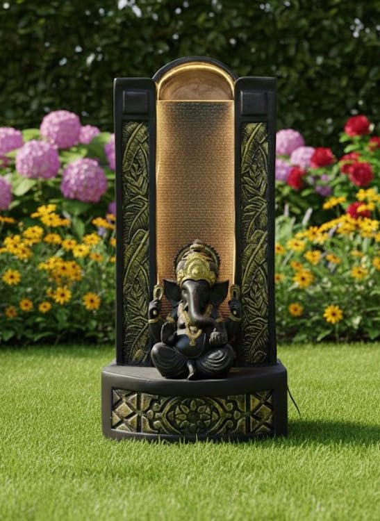 Image of Slate Ganesha Water Fountain 4 FT | for Home, Office, Garden| Water Fountain| Home Decoration Item | Housearming Gifts (Brown) |4 FEET