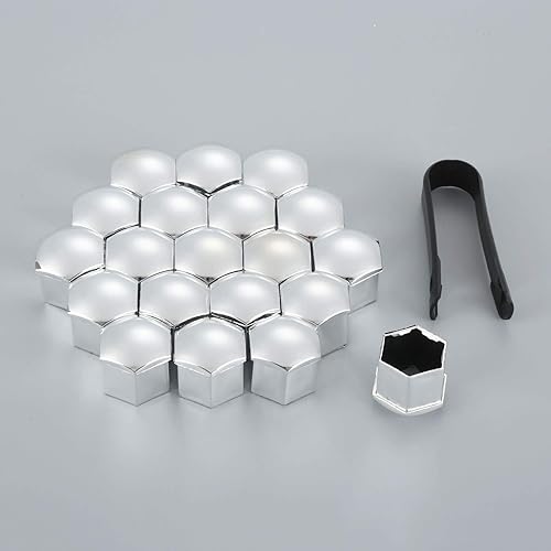 Miniatura 4 de Mtsooning 21 tapas de tuerca de rueda de automóvil, cubierta universal de tuerca de 0.83 pulgadas, protector de cabeza de perno de cubo automático