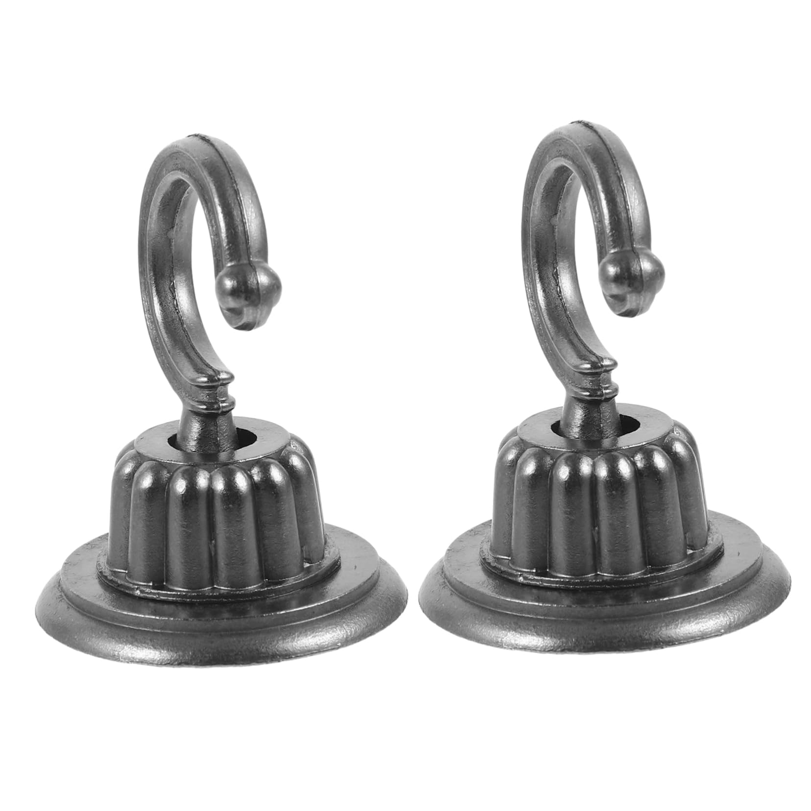 Toyvian 4 Ensembles Crochet Pivotant Crochets De Plafond Décoratifs Supports De Pots De Fleurs pour L'extérieur Crochet Orchidée Suspendu Cintres À Fleurs Alliage De Zinc Noir 2 Pièces * 4