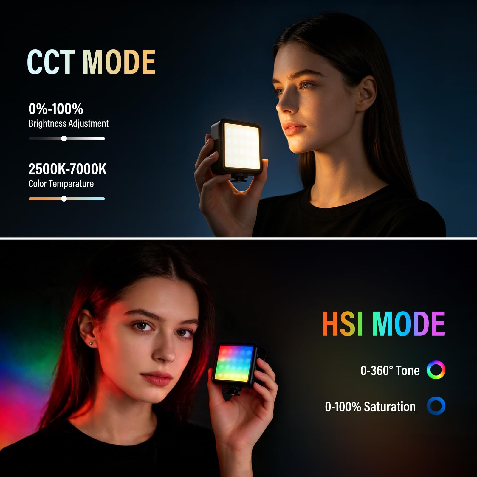 Soonpho P5 RGB Videolight Luce Tascabile per Fotocamera Luce portatile LED Light multicolore 250… — immagine 3 di 10