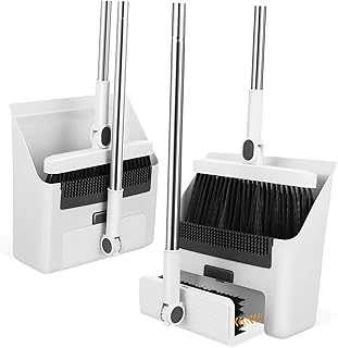 Ciieeo 1 Juego Escoba y Recogedor Plegables de Limpieza Interior y Exterior Broom y Dustpan de Resistente con Cabezal Recolección de Basura