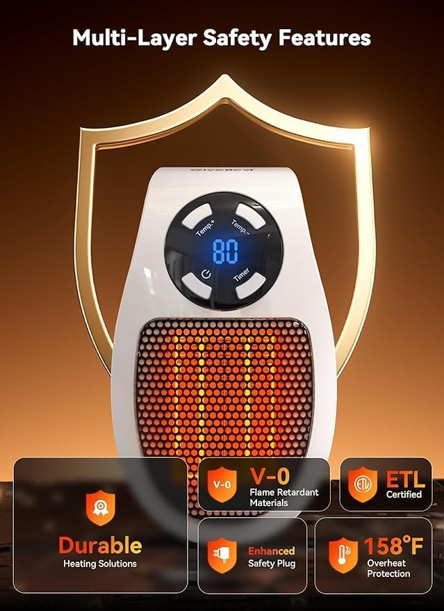 Miniatura 8 de Calentador de helio 2026, calor instantáneo cuando más lo necesitas, calefacción inteligente y eficiente de energía, diseño compacto, portátil y