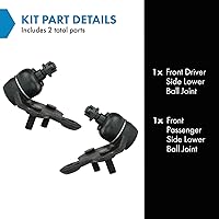 Vista 693 de TRQ, junta de rótula inferior delantera para el lado del conductor y del acompañante