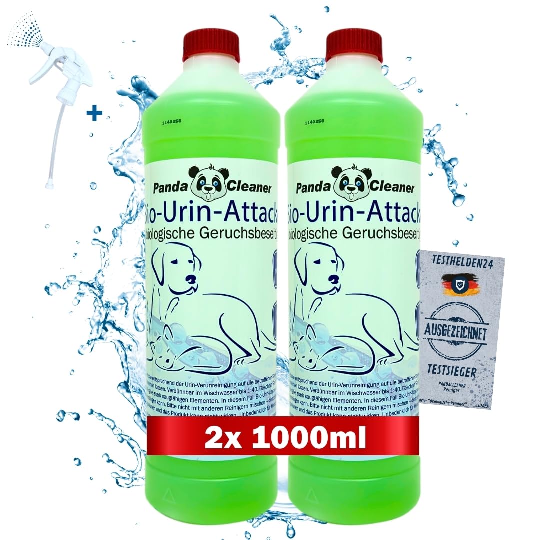 PandaCleaner® Bio-Urin Attack Odour Remover/Smell Neutralizer - Concentrado de 2000ml - Eliminación biológica de olores animales
