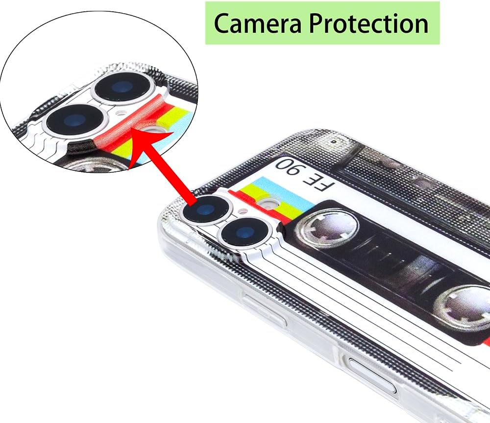 Compatible with iPhone 16 Cassette case,Unique Retro Design Soft Cool Tape Music Phone Cases Cover for Apple iPhone 16 White - Image 3