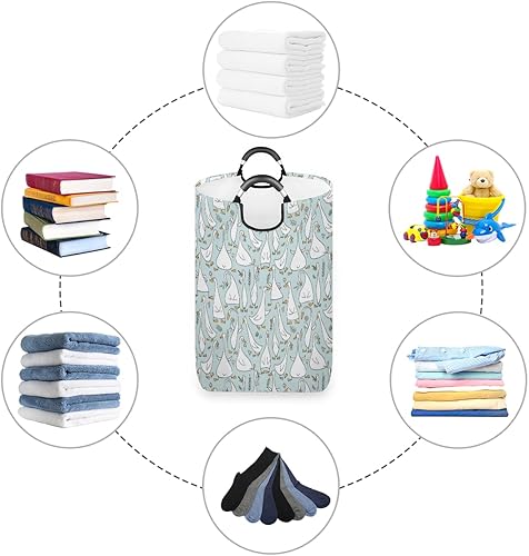 Miniatura 3 de Cesta de ropa sucia plegable impermeable con asas, bolsas de lavandería plegables para dormitorio universitario, viajes familiares, 55 litros