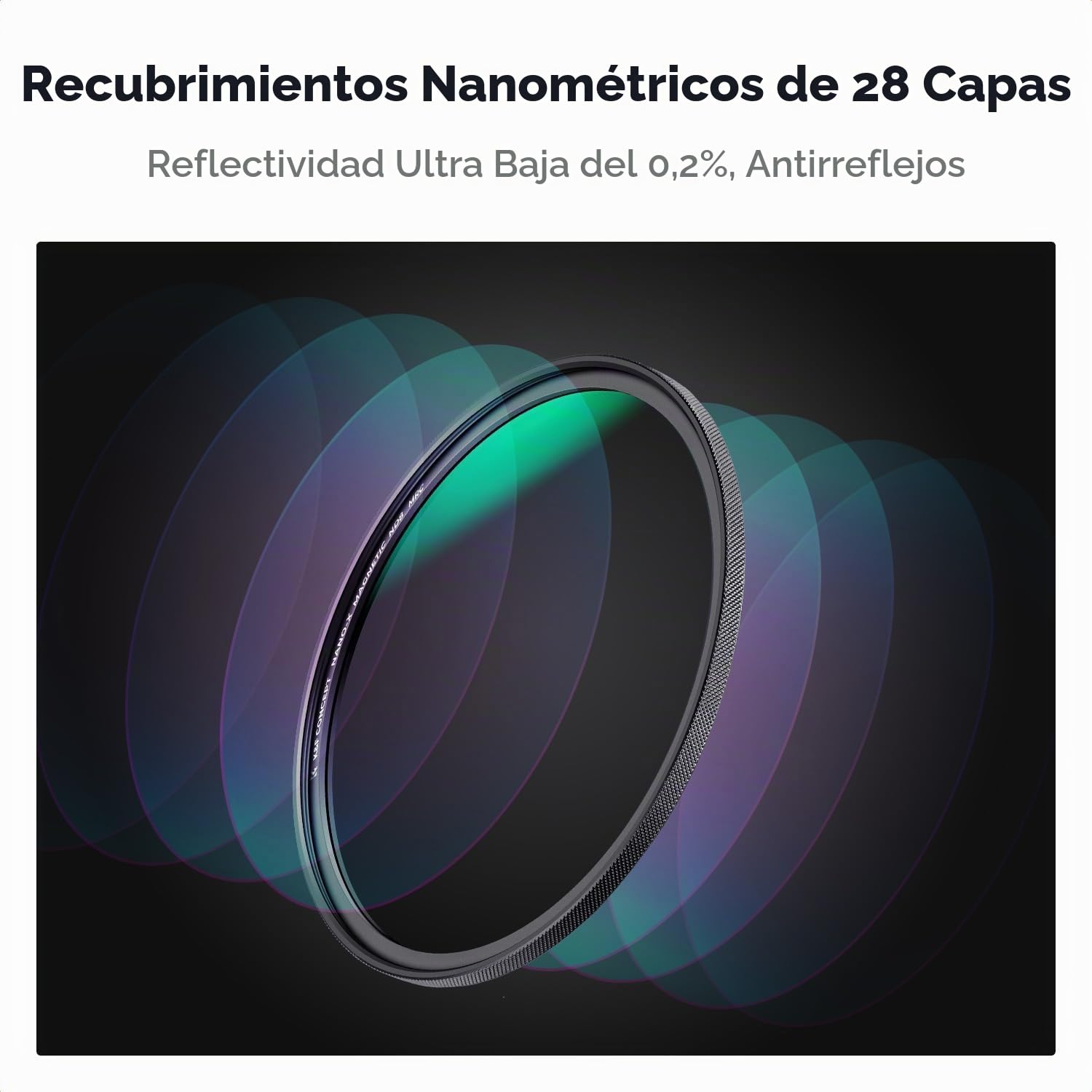 K&F CONCEPT Nano-Xcel 77mm Filtro Magnético ND8 + Anillo de Adaptador