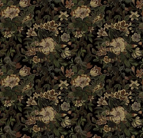 Dimoon 17.3"x236" Dark Wallpaper Peel and Stick Moody Vintage Vic...