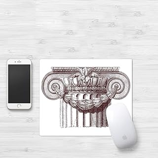 Tappetino Mouse Gaming [32 x 25 cm],Antica, classica antica colonna Impero romano Architettura Patri,Con Impermeabile Antiscivolo Base di Gomma, Tappetino Scrivania Supporto per Computer, PC e Laptop