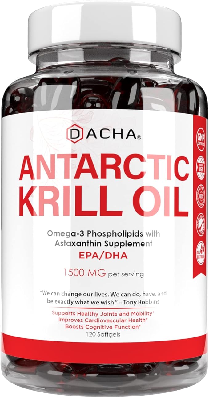 Premium Antarctic Krill Oil Supplement Softgels 1500 mg