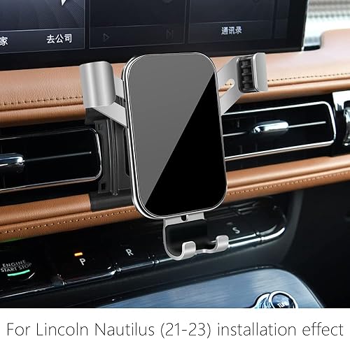 Miniatura 2 de LUNQIN Soporte para teléfono de automóvil para Lincoln Nautilus 2021-2023 Teléfonos grandes con funda, accesorios para automóviles, soporte de