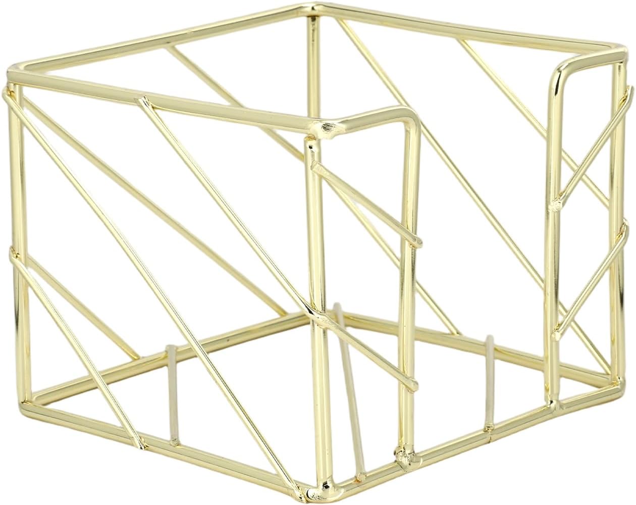 Rose Gold Sticky Note Holder, Geometric Metal Post Note Memo Organizer